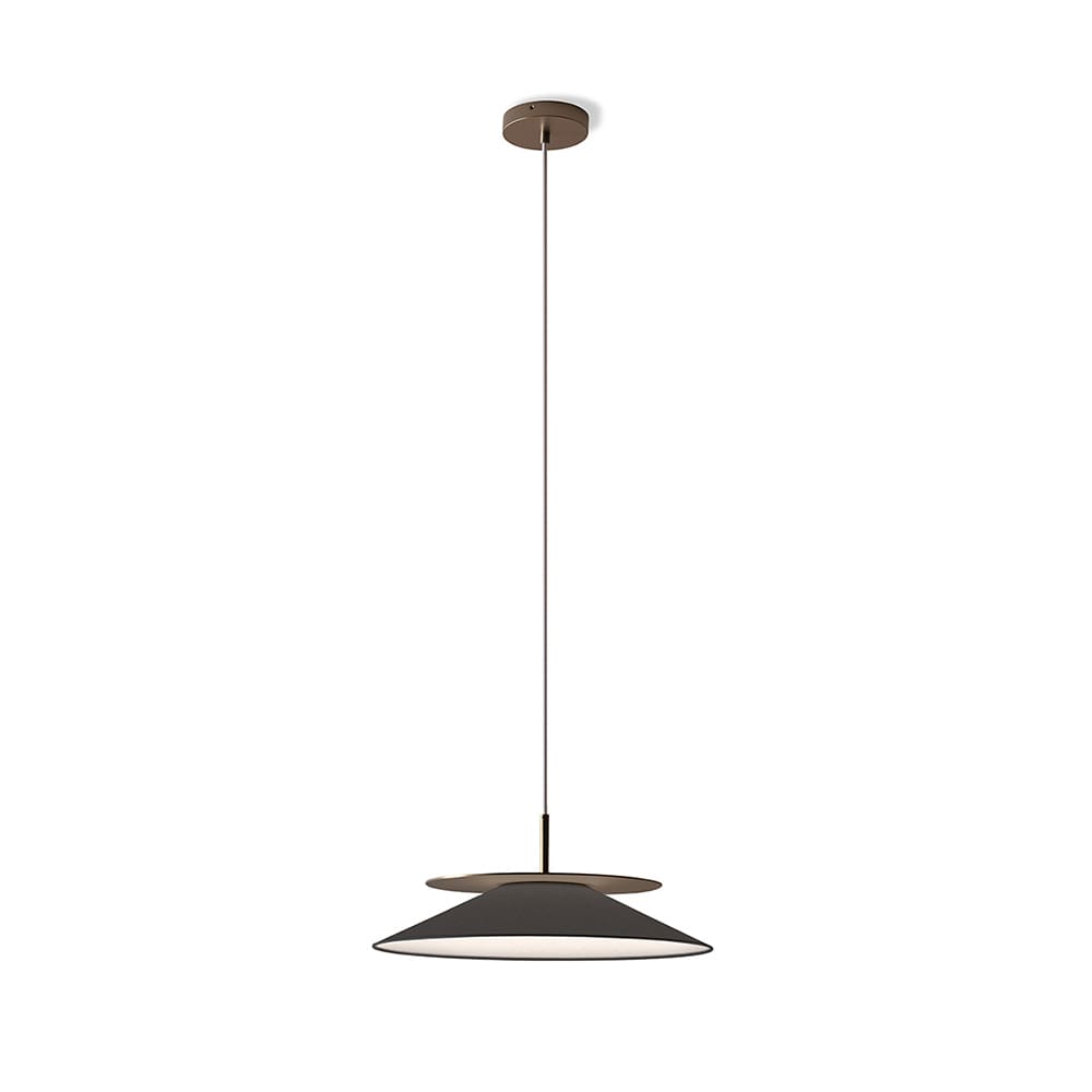 Contardi ASIA so large - struttura bronzo nickel spazzolato e paralume cotone grigio antracite