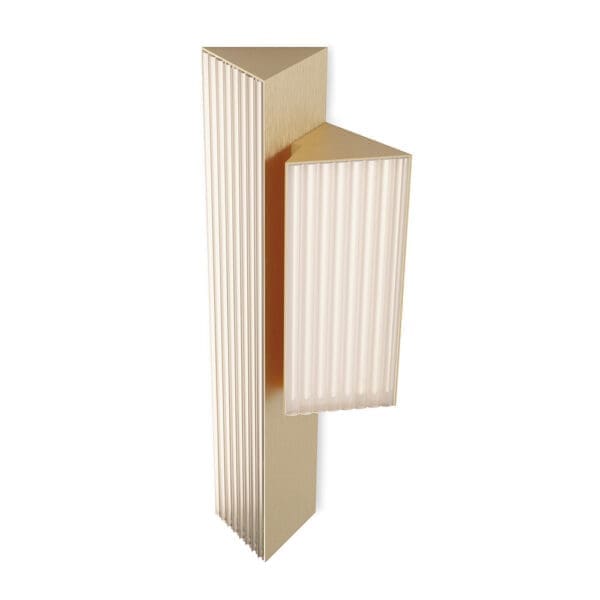 Contardi STICK AP DOUBLE Left l.30/l.60 - satin golden nickel structure and ribbed plexiglass diffuser