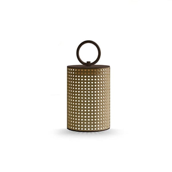 Contardi CLARA small  battery outdoor -  laccato bronzo e diffusore in resina effetto paglia di Vienna