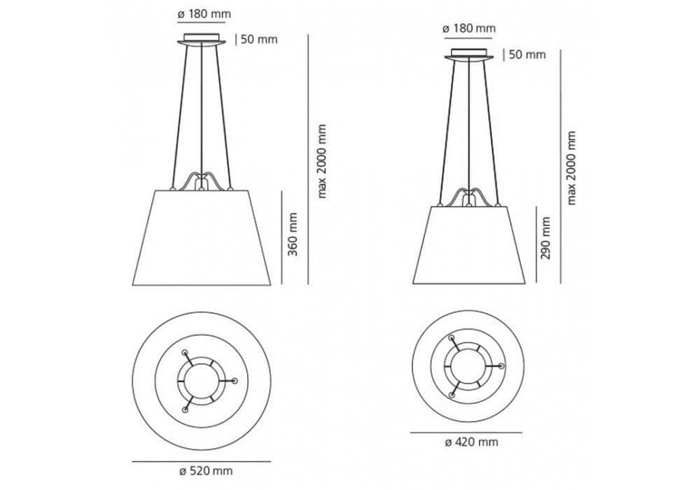 Artemide TOLOMEO MEGA SUSPENSION-nero diff.raso 42cm - immagine 2