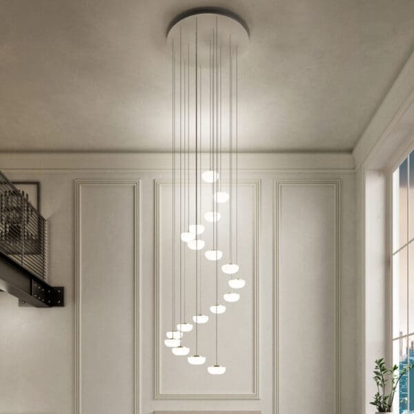 Contardi KIKI Cluster rotondo - ø700 mm - laccato bianco - 11 suspensioni