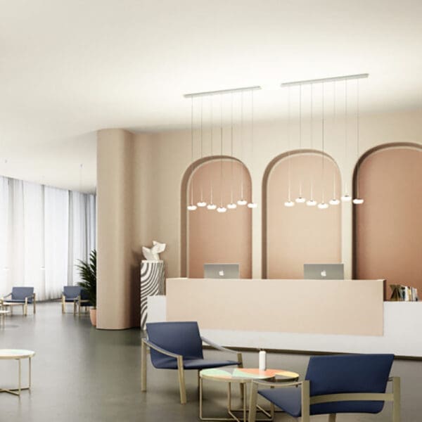 Contardi KIKI Cluster lineare l.900 mm - laccato bianco - Fino a 6 suspensioni