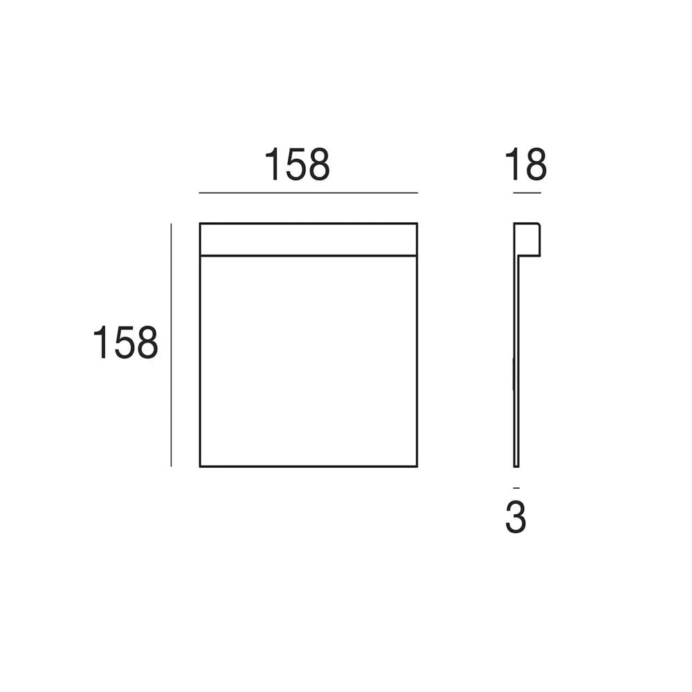 Linea Light OPTIWALL 3000k - 160x160 - nero grigio - immagine 3