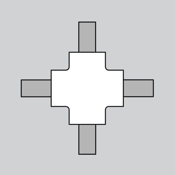 Artemide ALPHABET OF LIGHT SYSTEM S Giunto a X - 3000K - Non alimentato