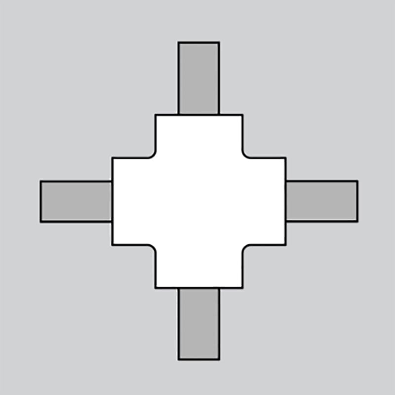 Artemide ALPHABET OF LIGHT SYSTEM C Giunto a X - 3500K - Non alimentato