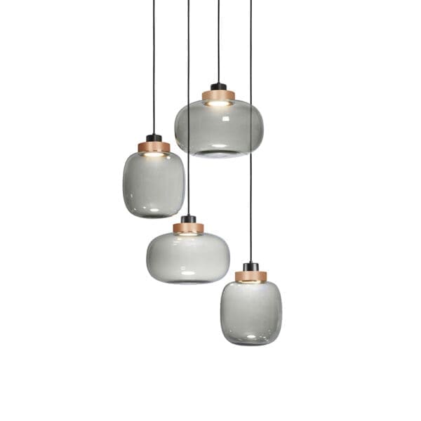 Tooy LEGIER 557.14 - nero sabbia, vetro bianco e anello rame