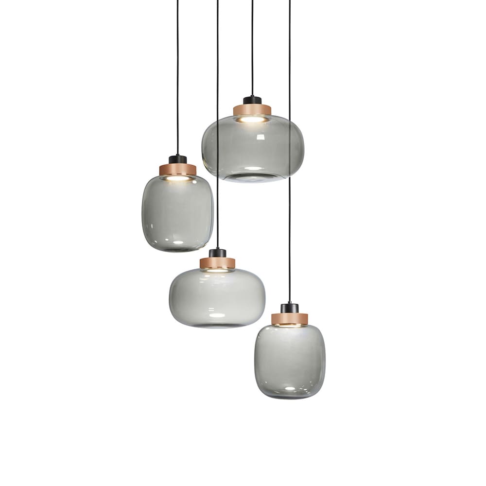 Tooy LEGIER 557.14 - nero sabbia, vetro bianco e anello rame