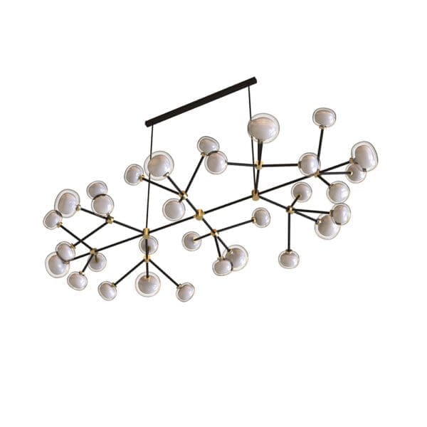 Tooy NABILA 552.32 FLAT - nero opaco, ottone spazzolato e vetri trasparenti