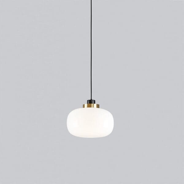 Tooy LEGIER 557.24 - nero sabbia, vetro bianco e anello ottone spazzolato