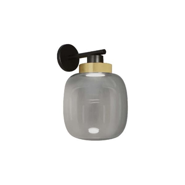 Tooy LEGIER 557.42 - nero sabbia, vetro fumè e anello ottone spazzolato