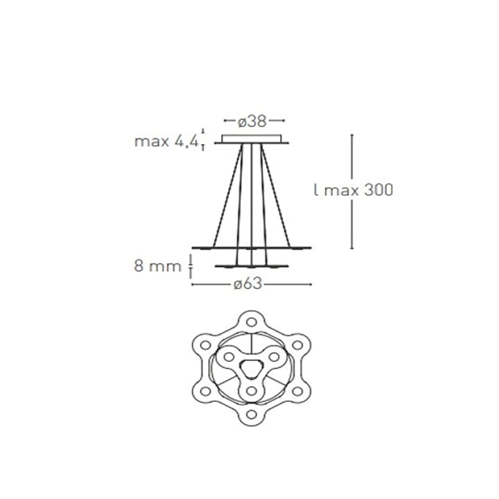 Lumen Center FLAT SATURN 1 174 - 3000K - alluminio anodizzato nero - immagine 3
