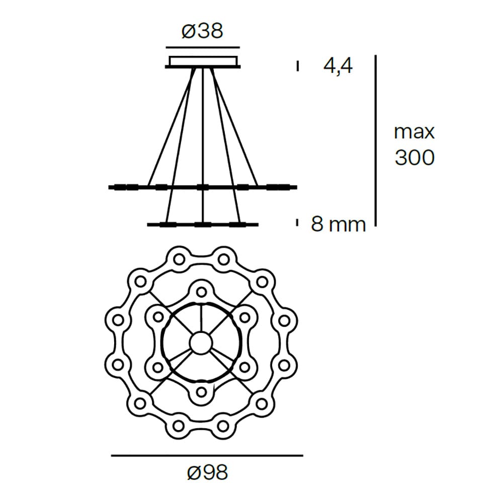 Lumen Center FLAT SATURN 2 177 - 2700K - champagne oro - immagine 3