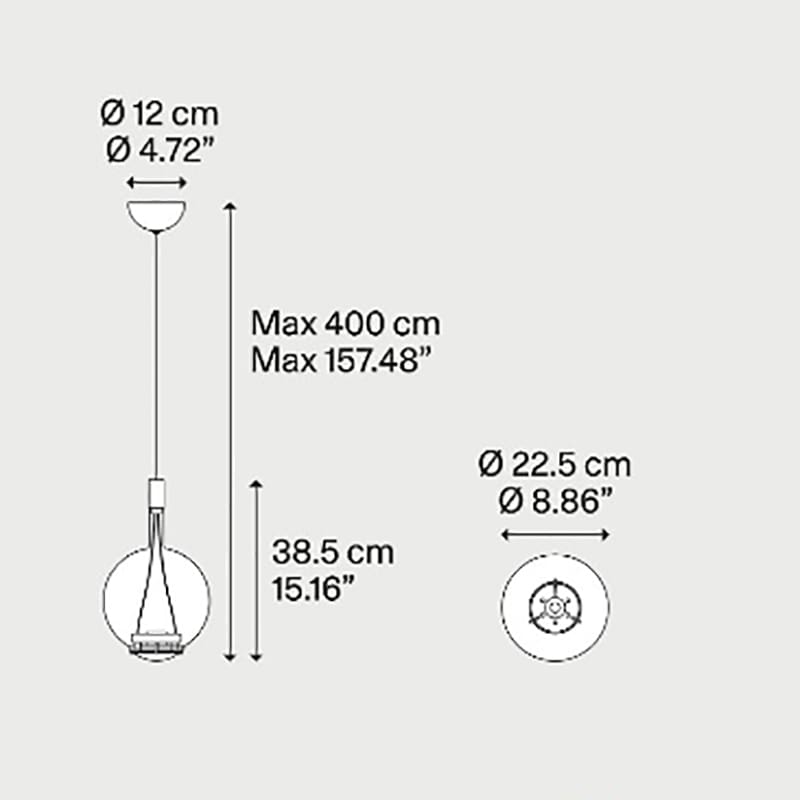 Lodes SKY-FALL ROUND MEDIUM sospensione - 3000K - bronzo lucido - immagine 3