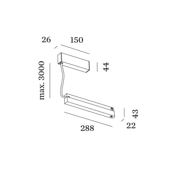Wever e Ducrè Driver In Track 250W - STREX system sospeso - nero