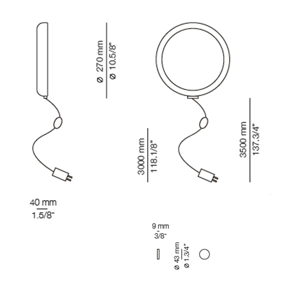 Estiluz MOOD M-4066 + Supporto a parete piatto - bianca - immagine 3