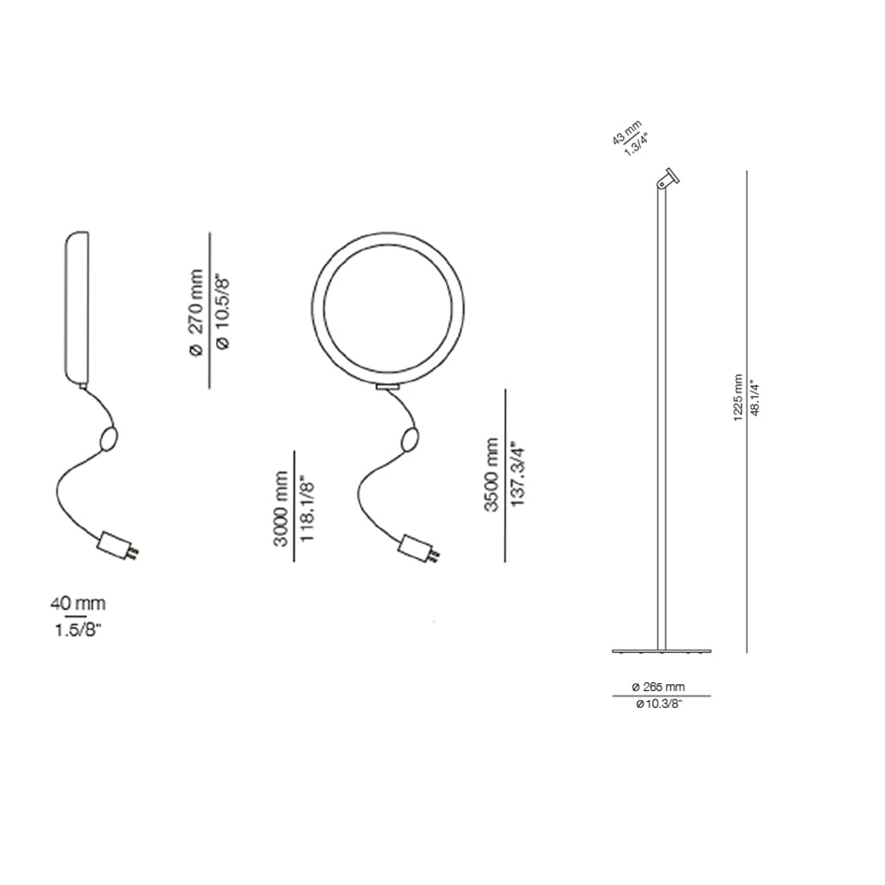 Estiluz MOOD M-4066 + Supporto da terra - bianca - immagine 3