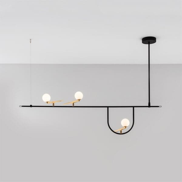 Artemide YANZI Suspension 1 - ottone spazzolato, vetro soffiato e acciaio