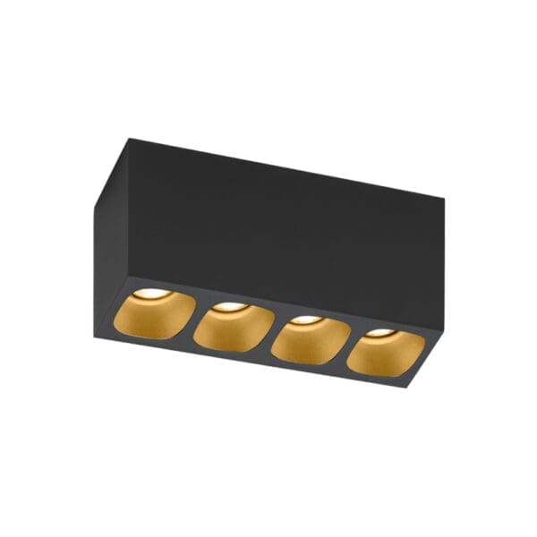 Wever e Ducrè PIRRO SPOT SURFACE 4.0 - 3000K - nero satinato e oro