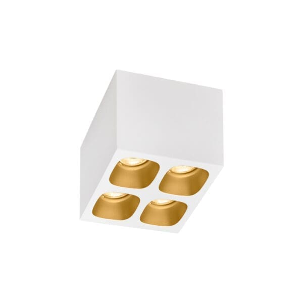 Wever e Ducrè PIRRO SPOT SURFACE 4.1 - 3000K - bianco satinato e oro