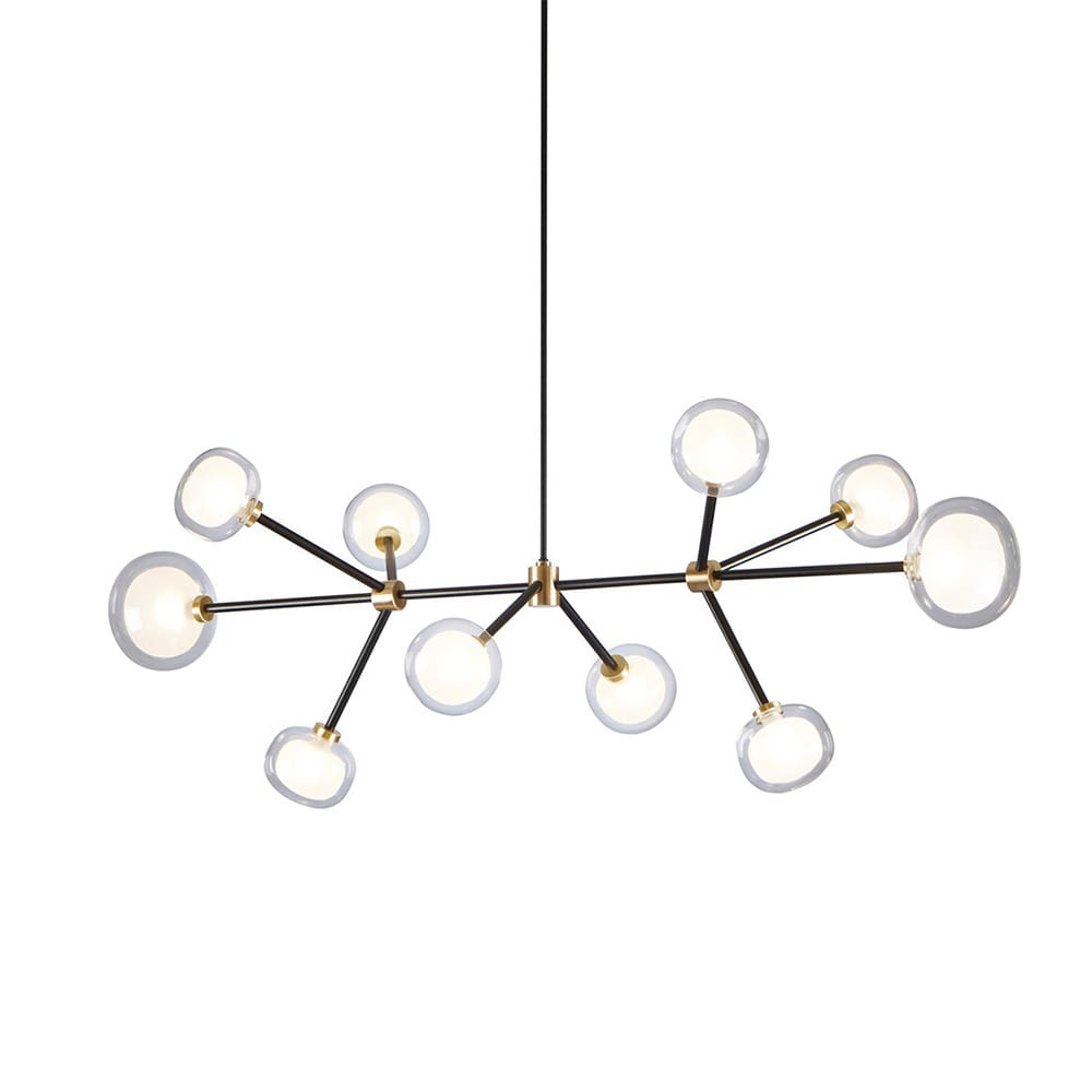 Tooy NABILA 552.10 - black, brushed brass, clear glass