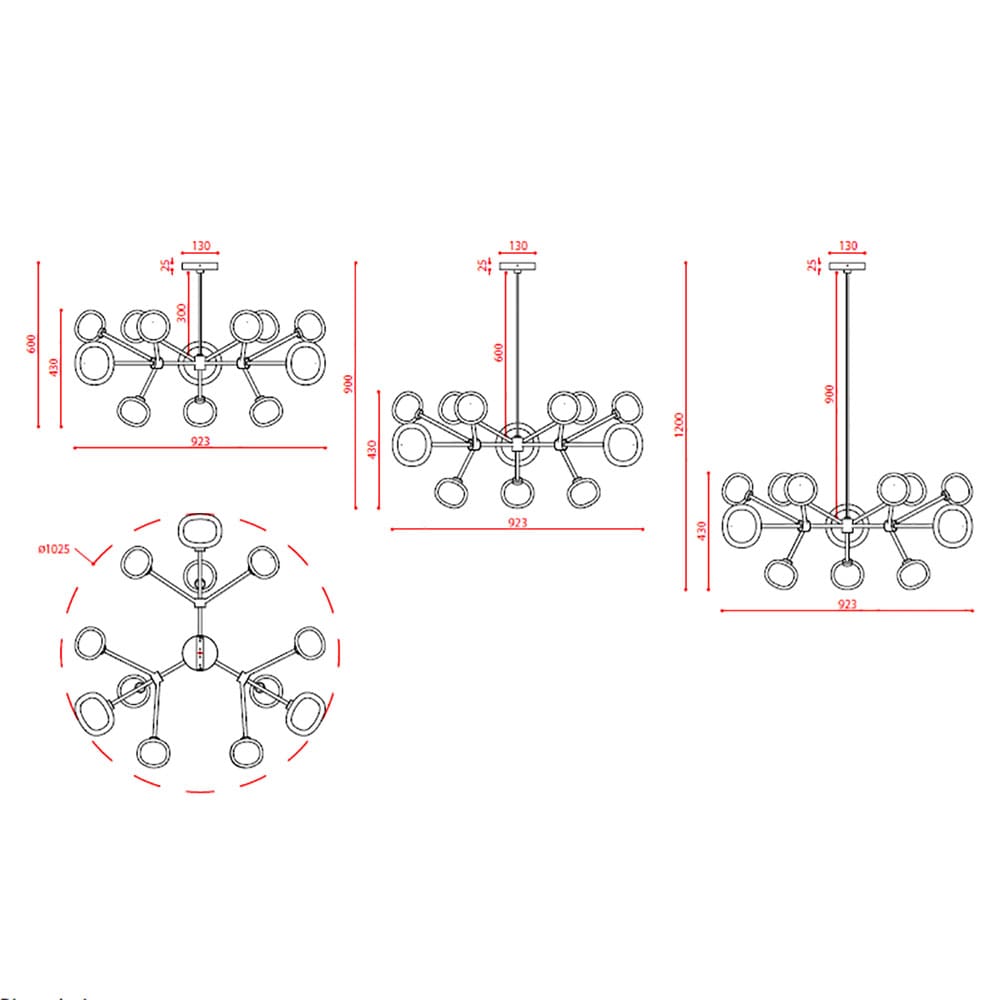 Tooy NABILA 552.12 - black, brushed brass, clear glass - Image 3