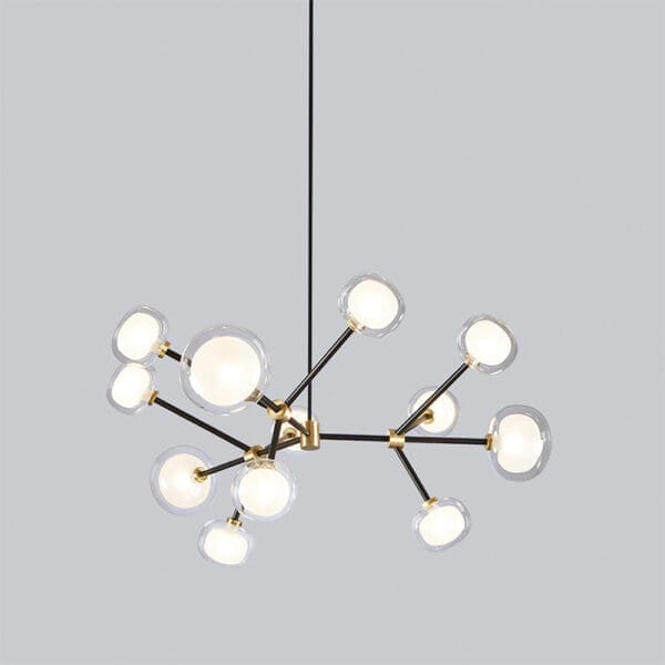 Tooy NABILA 552.12 - black, brushed brass, clear glass