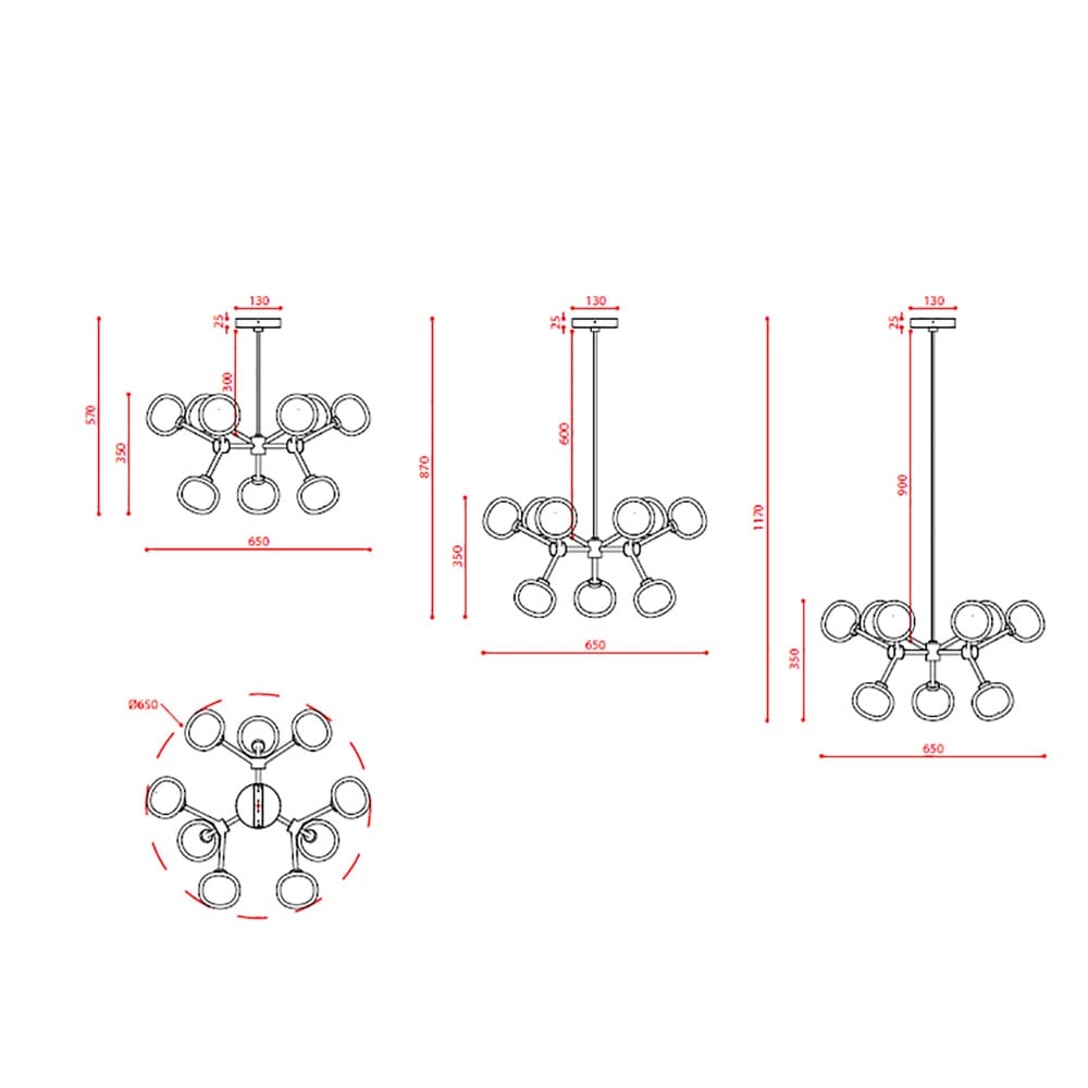 Tooy NABILA 552.19 - black, brushed brass, clear glass - Image 3