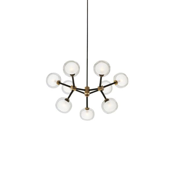 Tooy NABILA 552.19 - nero, ottone spazzolato, vetri trasparenti