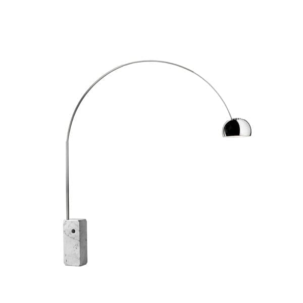 Flos ARCO  LED - white marble base and stainless steel stem