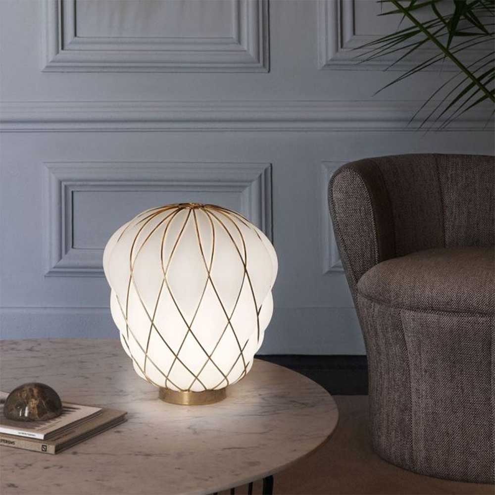 Fontana Arte PINECONE small table - white e gold - Image 2