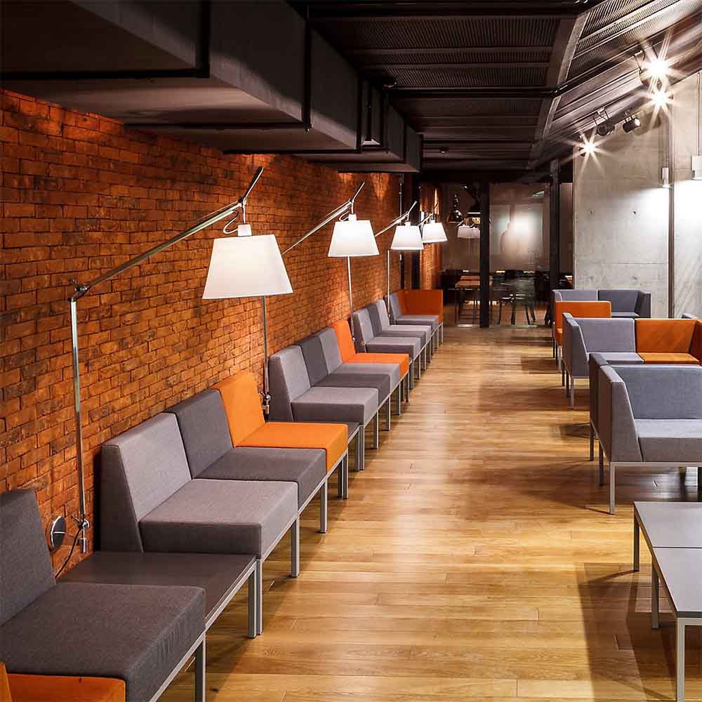 Artemide TOLOMEO Mega parete - dimmer - alluminio con diffusore pergamena 32cm - immagine 2