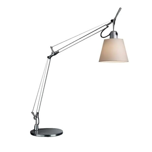 Artemide TOLOMEO BASCULANTE table -aluminum with parchment diffuser 18cm and table base