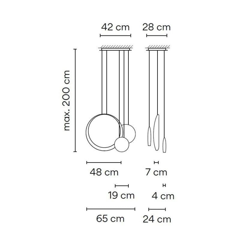 Vibia COSMOS 2511 – green white and chocolate brown - Image 3