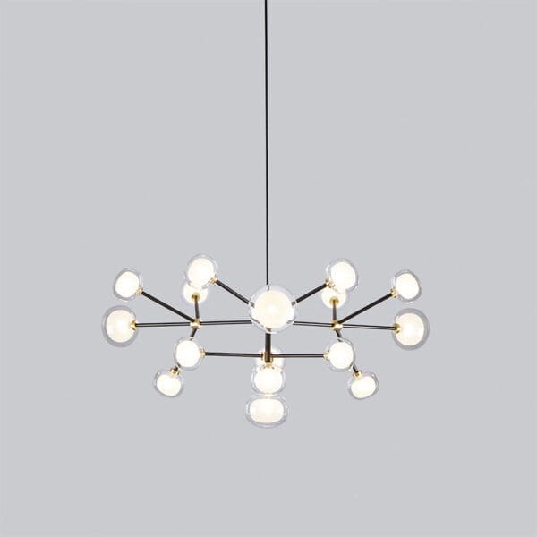 Tooy NABILA 552.16 - nero opaco, ottone spazzolato e vetro trasparente