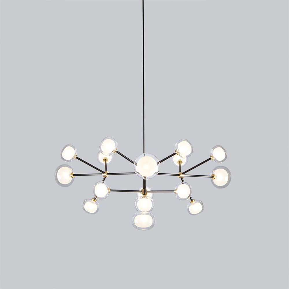 Tooy NABILA 552.16 - nero opaco, ottone spazzolato e vetro trasparente