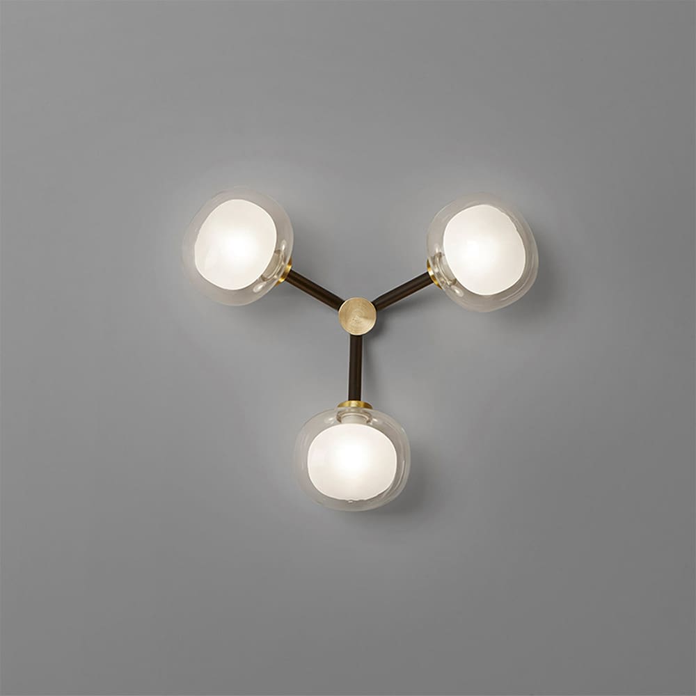 Tooy NABILA 552.73 - matt black, brushed brass and transparent glass