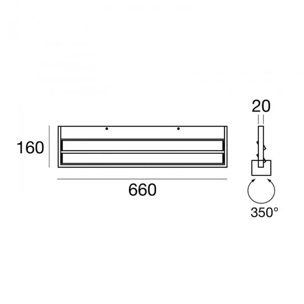 Stilnovo TABLET W2 - luce doppia L 66 cm – wall - white - Image 3