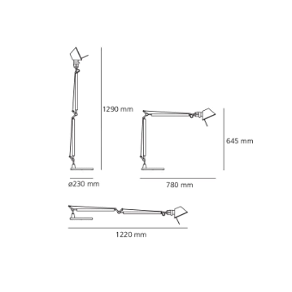 Artemide TOLOMEO - nero con base tavolo - immagine 3