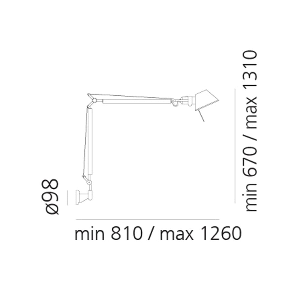 Artemide TOLOMEO wall - black with aluminum support - Image 3