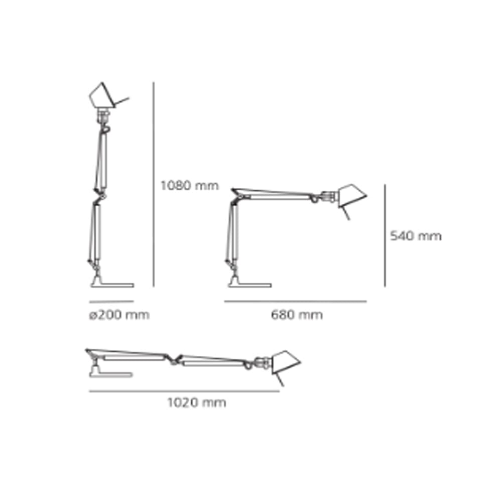 Artemide TOLOMEO Mini con base tavolo - nero - immagine 3