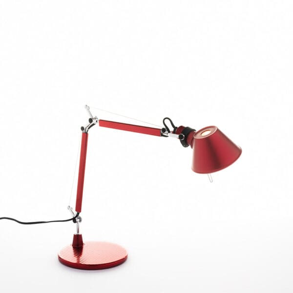 Artemide TOLOMEO Micro with table base - red anodized