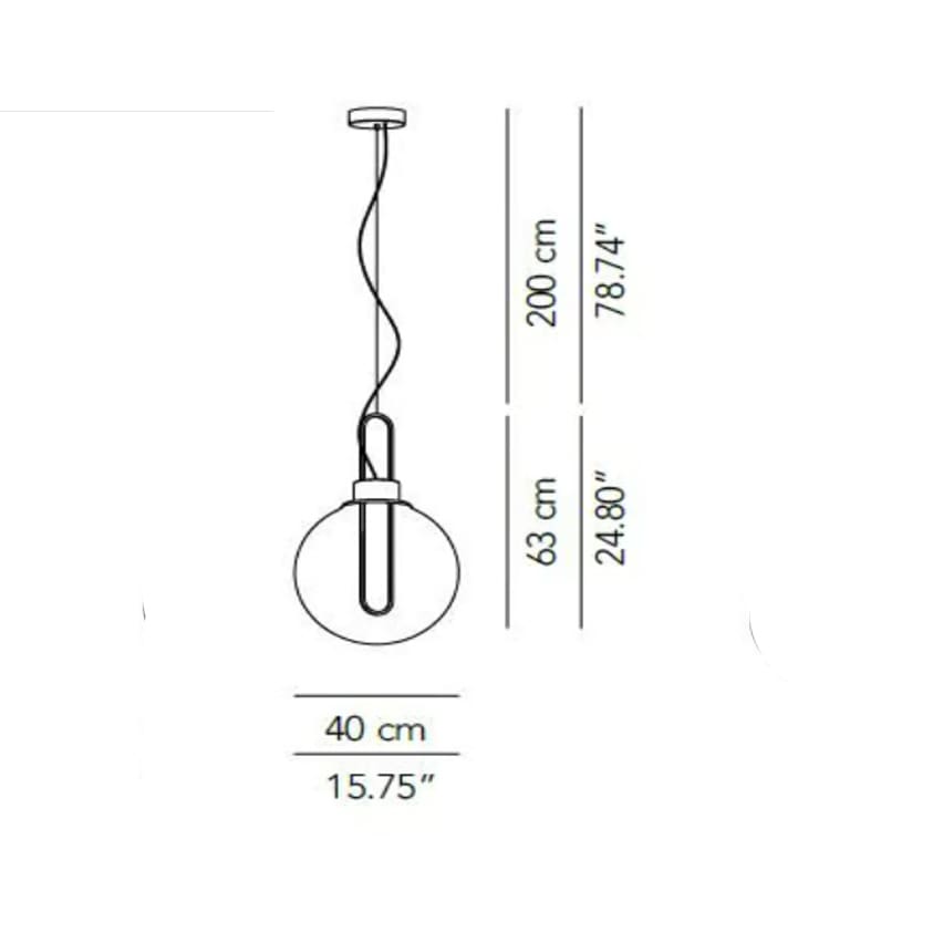 Modoluce ORB LED suspension - glass D40 – black - Image 3