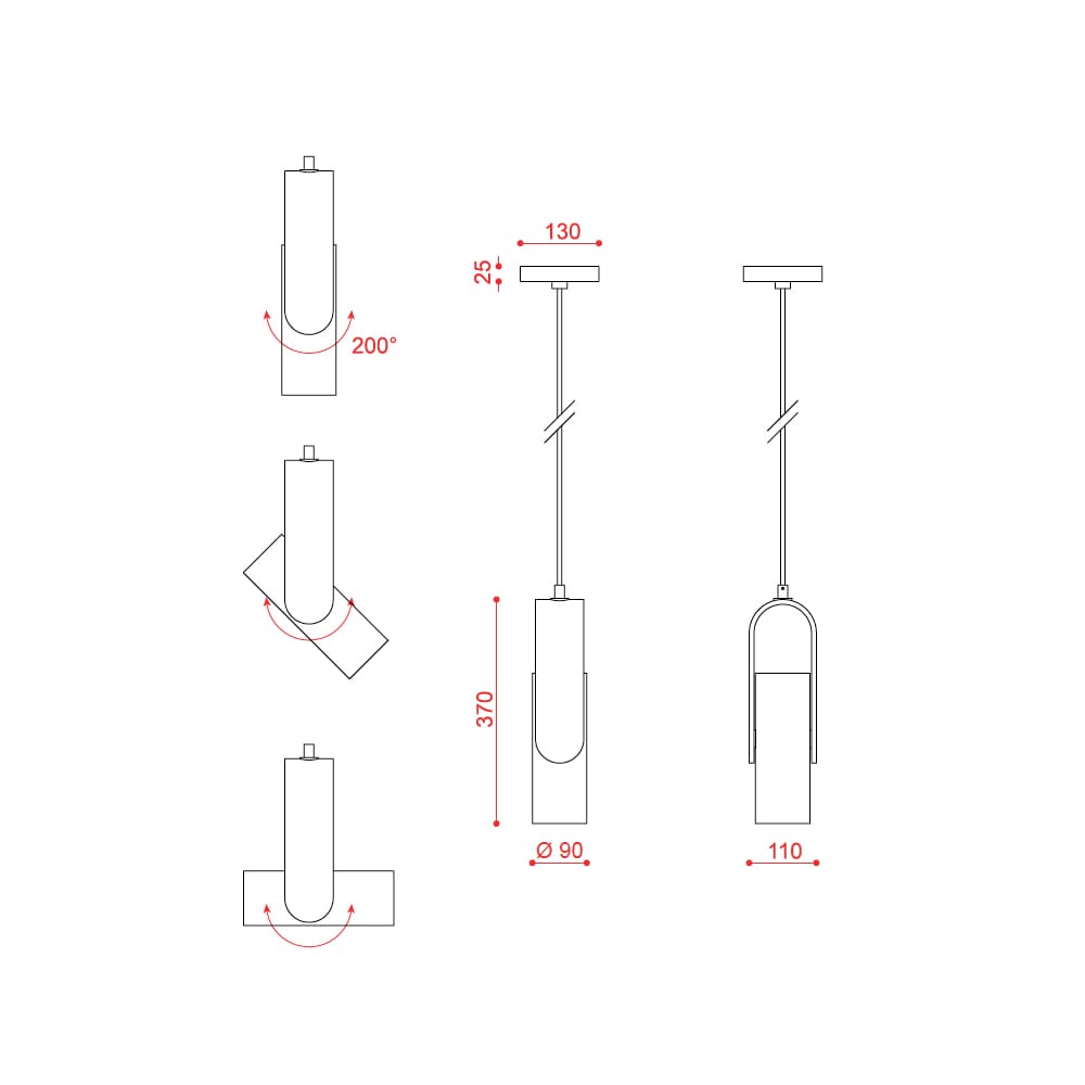 Tooy NASTRO 563.11 - structure: sand black and cylinder: brushed brass - Image 3