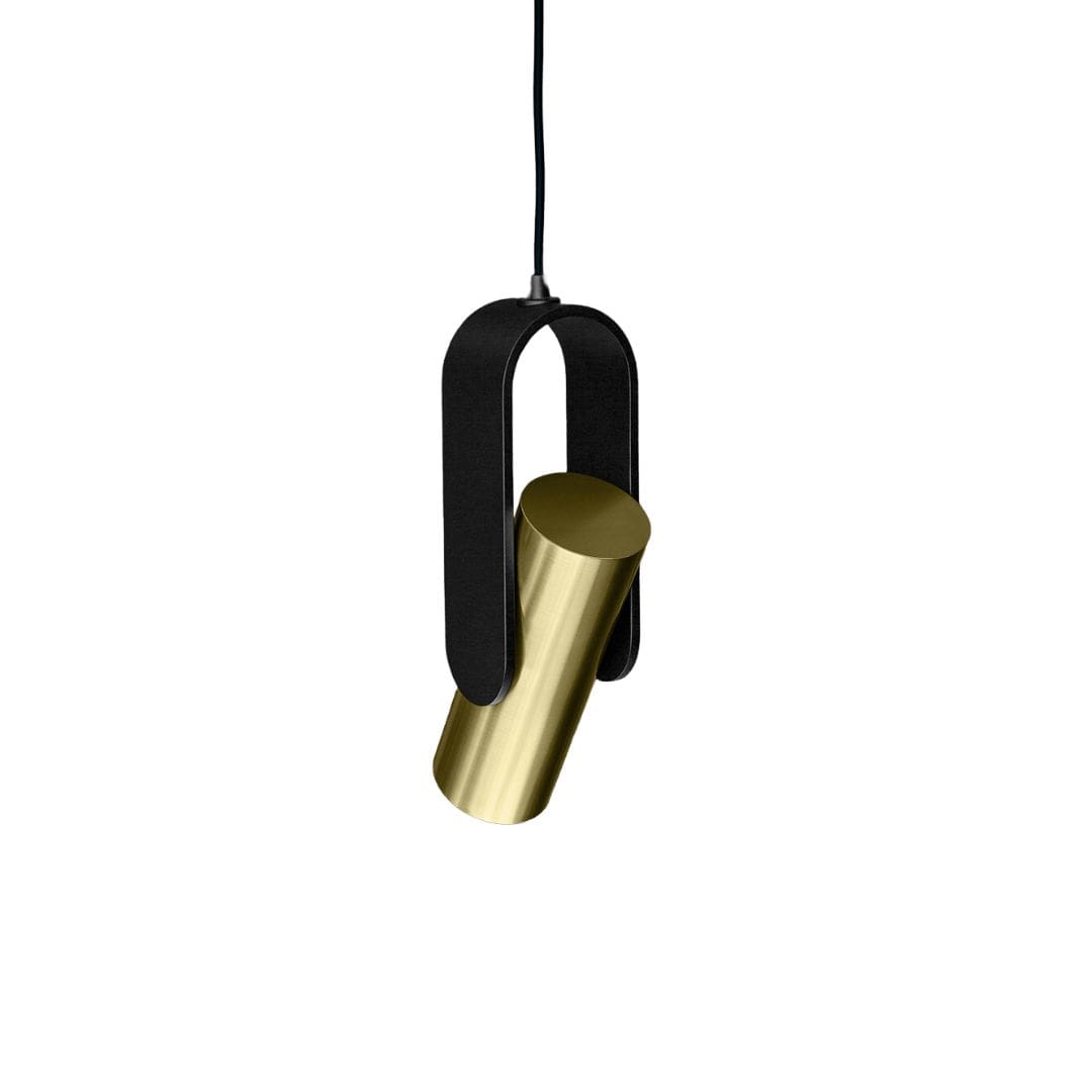 Tooy NASTRO 563.11 - structure: sand black and cylinder: brushed brass