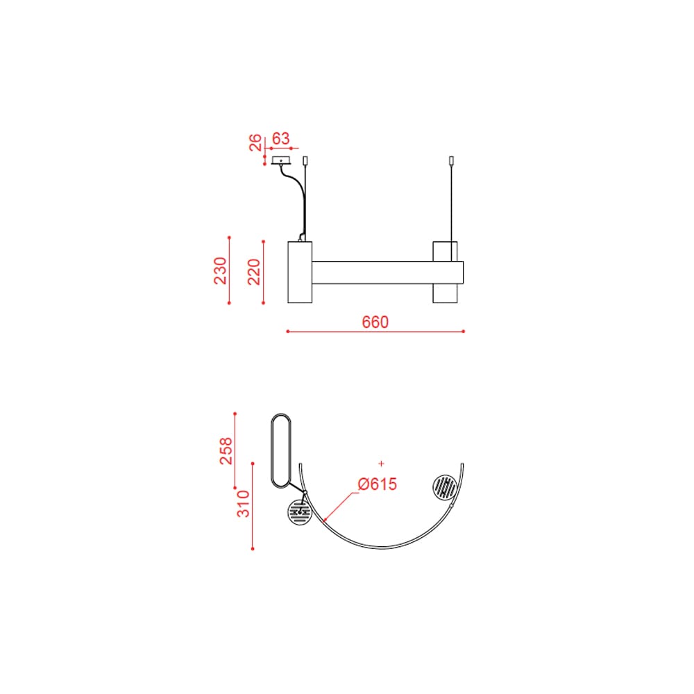 Tooy NASTRO 563.12 - struttura  beige e cilindro terracotta - immagine 3
