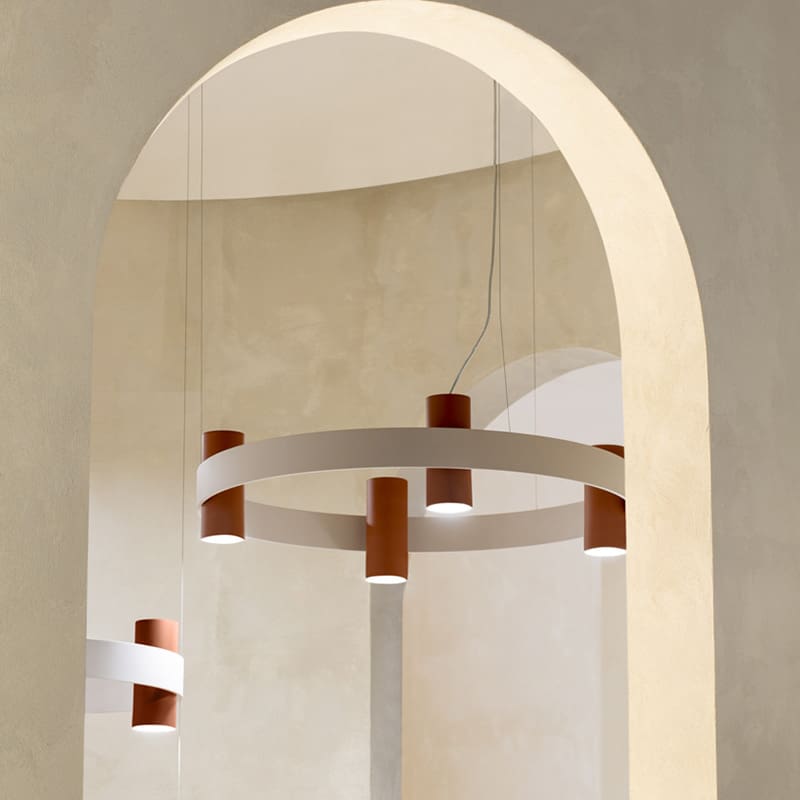 Tooy NASTRO 563.13 - terracotta structure and brushed brass cylinder - Image 2