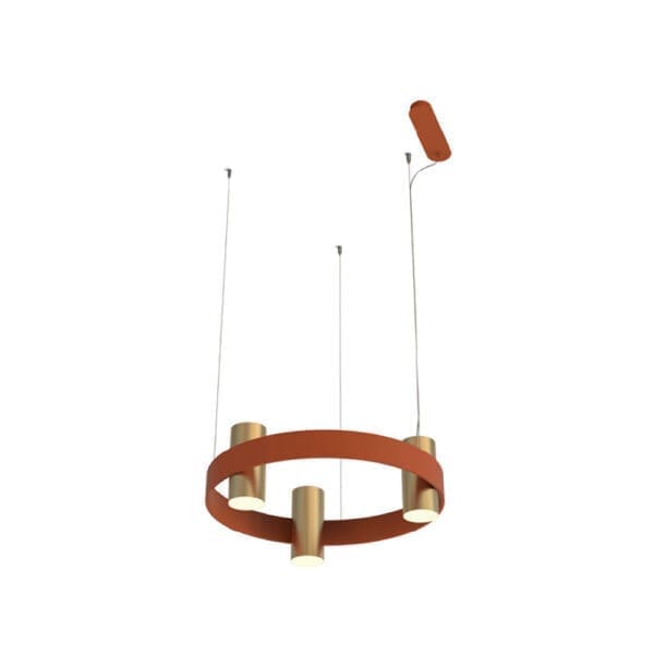 Tooy NASTRO 563.13 - struttura terracotta e cilindro ottone spazzolato