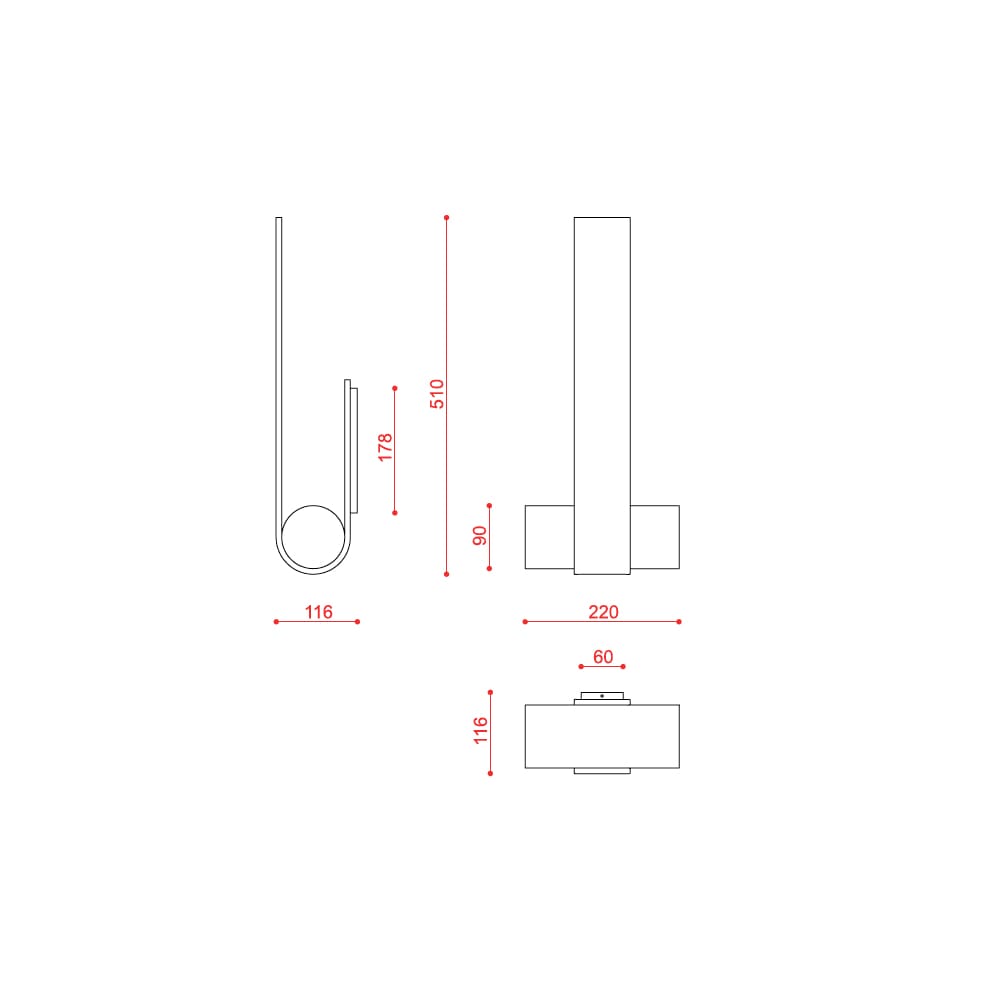 Tooy NASTRO 563.42 outdoor - struttura  beige e cilindro terracotta - immagine 3