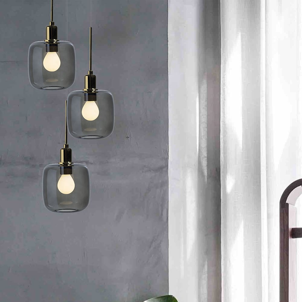 SP Light DIVA sospensione tripla - oro vetro B grigio - immagine 2