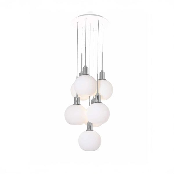 SP Light DIVA seven suspension - chrome glass B white